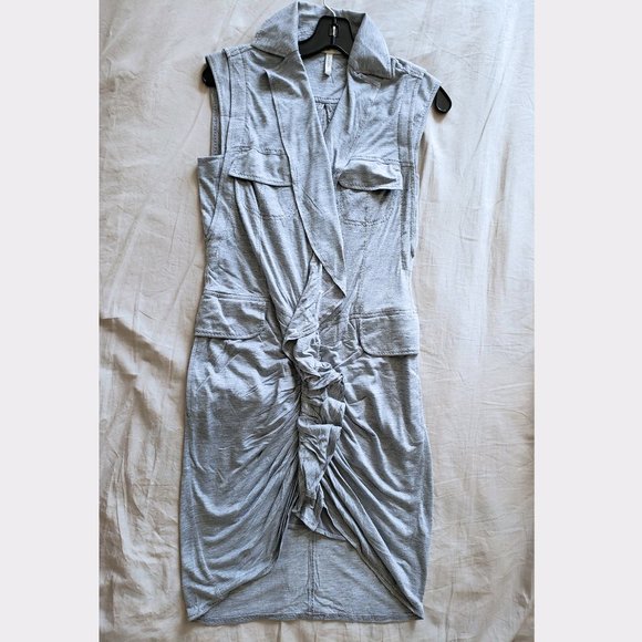 BCBGMaxAzria Runway Grey Shirt Dress (XS) - Picture 2 of 5